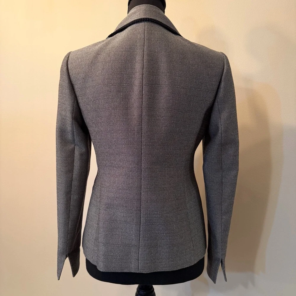 Evan Picone Women's 2P Gray Black Textured‎ Blazer Trendy Career Business Button